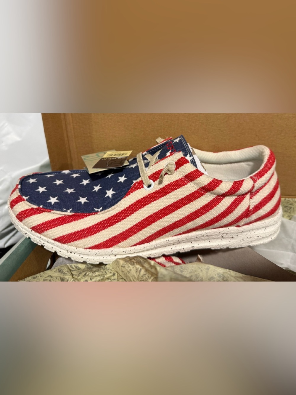 Roper Women's Canvas Loafers - Red, White & Blue Stars & Stripes
